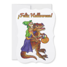 Inbjudan till Halloween fest Dinosaur Theme Spansk