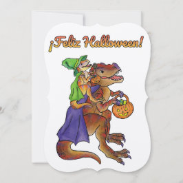 Inbjudan till Halloween fest Dinosaur Theme Spansk