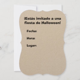 Inbjudan till Halloween fest Dinosaur Theme Spansk