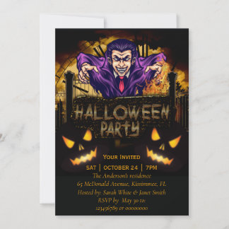 Inbjudan till halloween fest Dracula