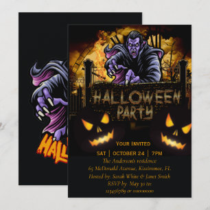 Inbjudan till halloween fest Dracula