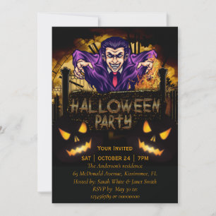 Inbjudan till halloween fest Dracula