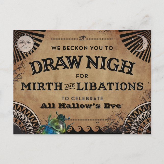 Inbjudan till halloween fest | Egyptiska estetiska (Framsida)
