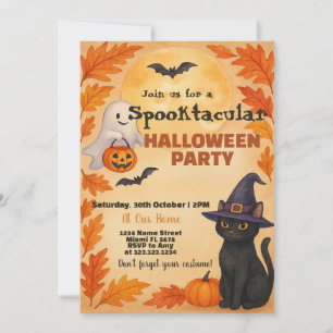 Inbjudan till halloween fest Flygande Fladdermus