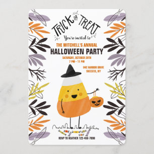 Inbjudan till Halloween fest för Candy corn-tecken