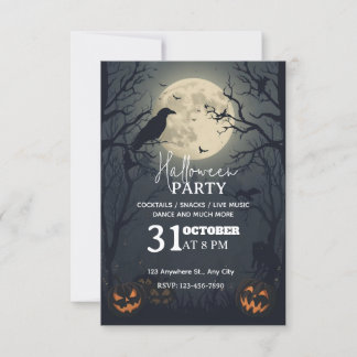 Inbjudan till Halloween fest för mörk - ändringsba