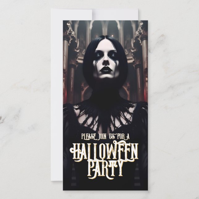 Inbjudan till halloween fest - gotisk Mörk (Framsida)