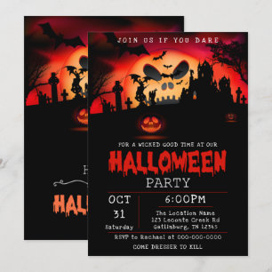 Inbjudan till halloween fest har skapats