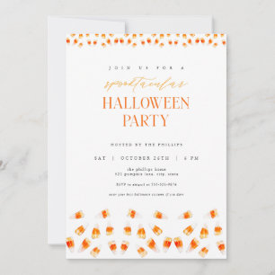 Inbjudan till Halloween fest i candy corn, Spookta