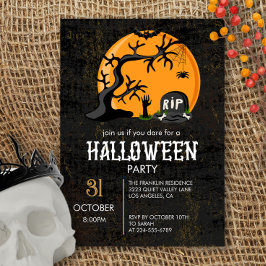 Inbjudan till Halloween fest med full månskal