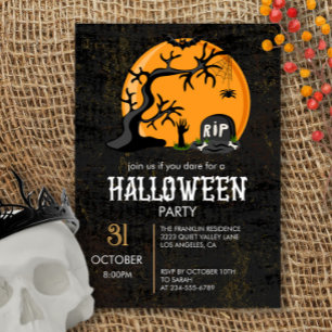 Inbjudan till Halloween fest med full månskal