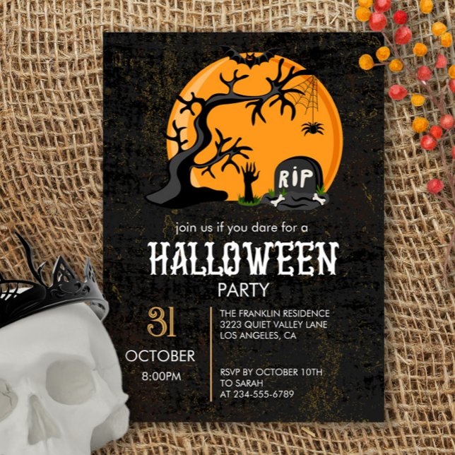 Inbjudan till Halloween fest med full månskal (Skapare uppladdad)