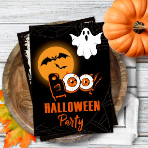 Inbjudan till halloween fest med Ghost Boo och Mån