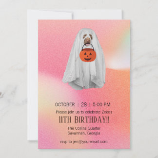 Inbjudan till halloween fest med Ghost Hund