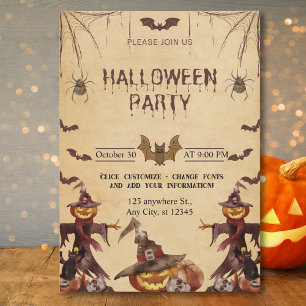 Inbjudan till Halloween fest-med snabb Roligt