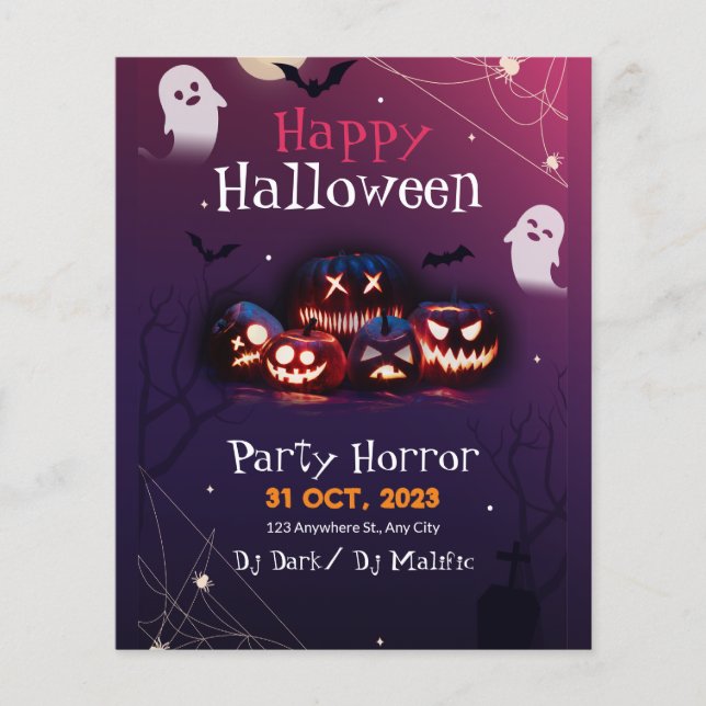 Inbjudan till halloween fest, Party Halloween Flygblad (Framsidan)