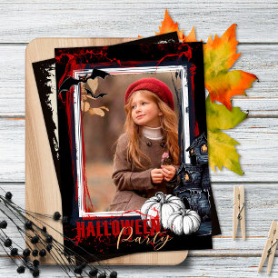 Inbjudan till Halloween fest Ram Black med foto