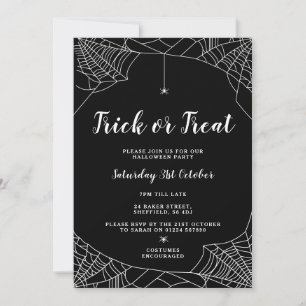 Inbjudan till halloween fest - Spindeltema