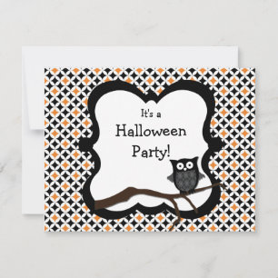 Inbjudan till halloween fest - Uggla