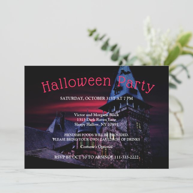 Inbjudan till Halloween fest under natten (Stående Fram)