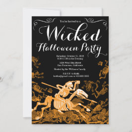 Inbjudan till halloween fest: Vintage Skeleton