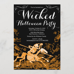 Inbjudan till halloween fest: Vintage Skeleton