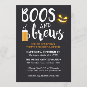 Inbjudan till halloween fest, Vuxen, boon och Brew
