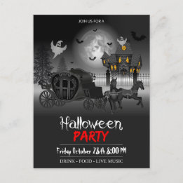 Inbjudan till halloween fest-vykort