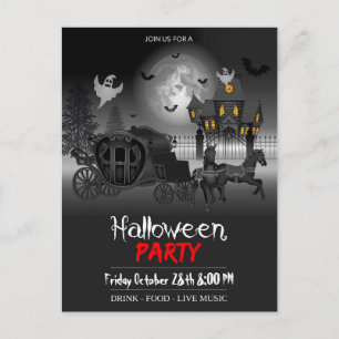 Inbjudan till halloween fest-vykort
