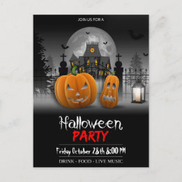 Inbjudan till halloween fest-vykort