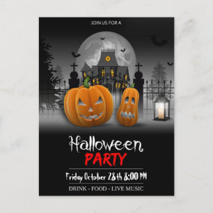 Inbjudan till halloween fest-vykort