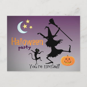 Inbjudan till halloween fest-vykort vykort