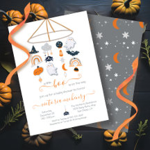 Inbjudan till Halloween Ghost Mobile Baby Shower