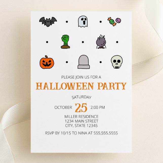 Inbjudan till Halloween Line Icons Halloween fest (Skapare uppladdad)