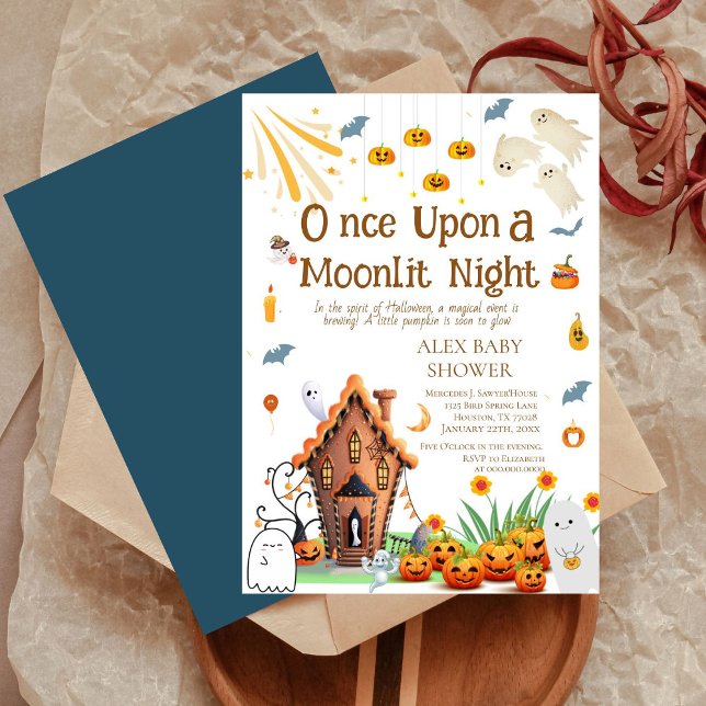 Inbjudan till Halloween Pumpkin Baby Shower Spöken (Skapare uppladdad)