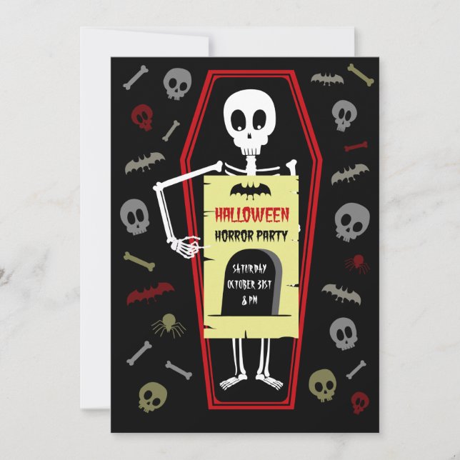 Inbjudan till Halloween-skräckpartiet (Framsida)