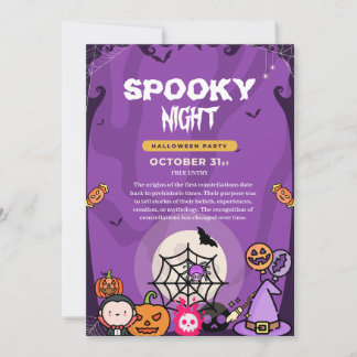 Inbjudan till Halloweenfest på en kuslig kväll