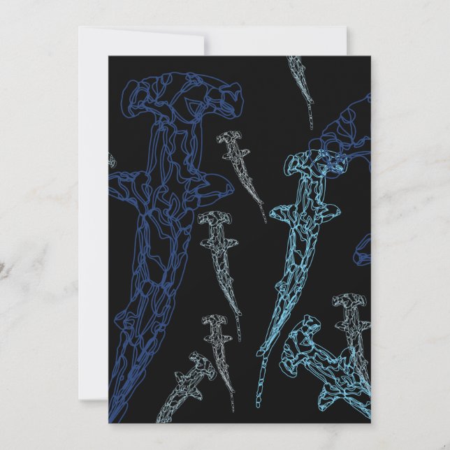 Inbjudan till hammerhead shark (Framsida)