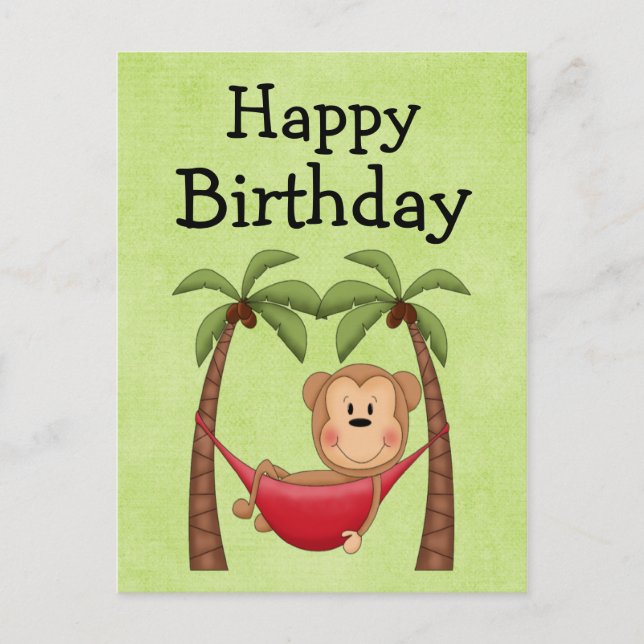 Inbjudan till Hammock Monkey Birthday Birthday (Framsida)