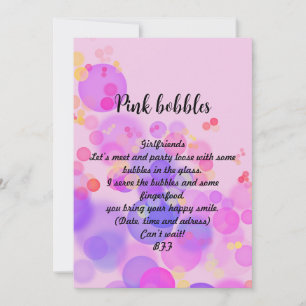 Inbjudan till hämtningsbara Rosa bubbles
