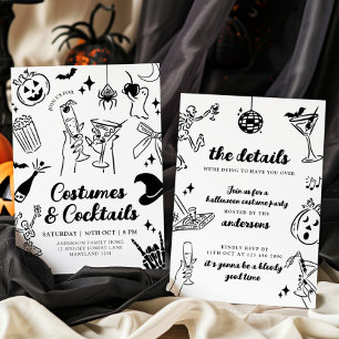 Inbjudan till Hand plockade Halloween Costume Part