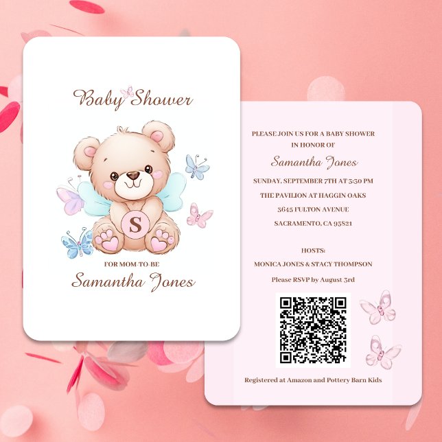 Inbjudan till handbojor för spädbarn med QR-kod (Create cute baby shower invitations with your very own QR code)