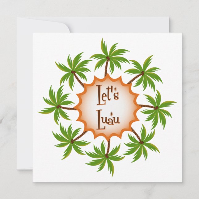 Inbjudan till Handflatan Circle Luau (Framsida)