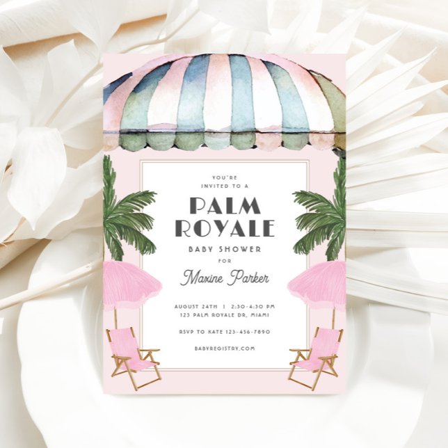 Inbjudan till handflatan Royale Baby Shower (Palm Royale Baby Shower Invitation)