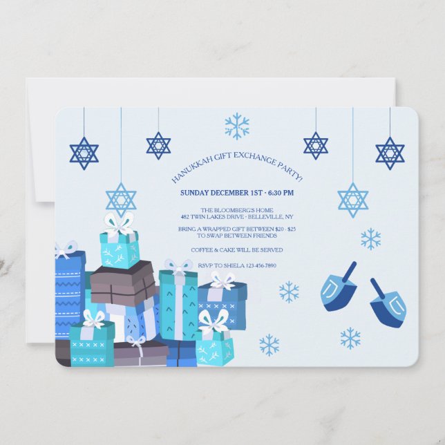 Inbjudan till Hanukkah-presentutbytesfest (Framsida)