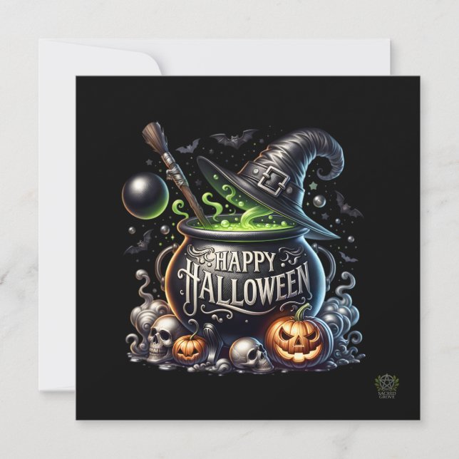 Inbjudan till Happy halloween Cauldron (Framsida)