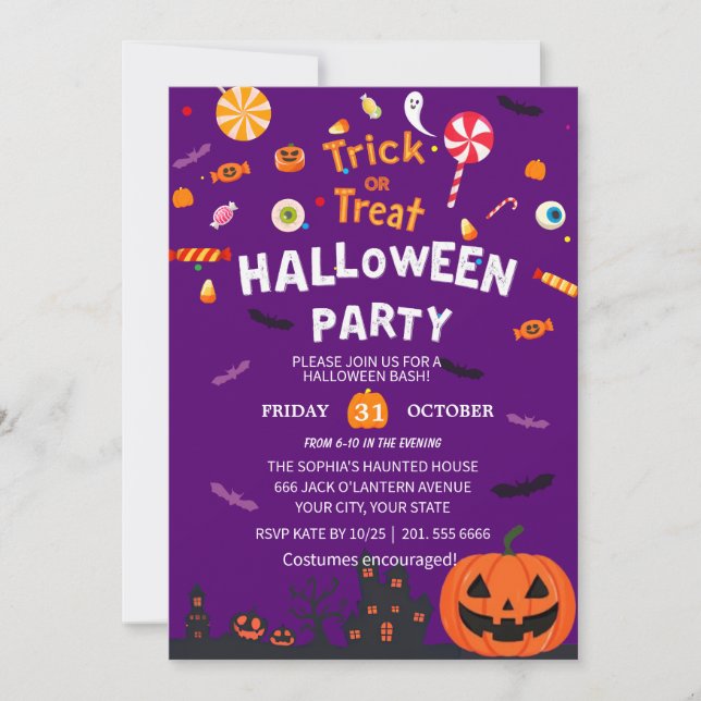 Inbjudan till happy halloween-partiet (Framsida)