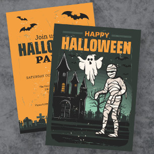 Inbjudan till Happy halloween Retro-part