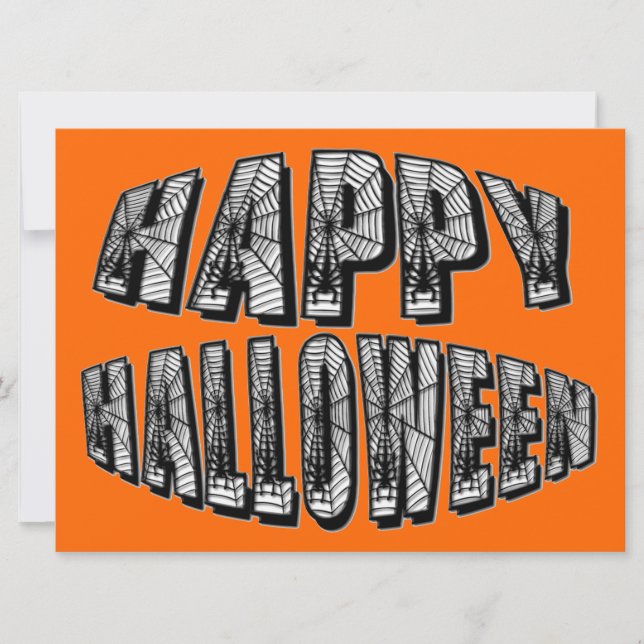 Inbjudan till Happy halloween Spiders & Spindelnät (Framsida)