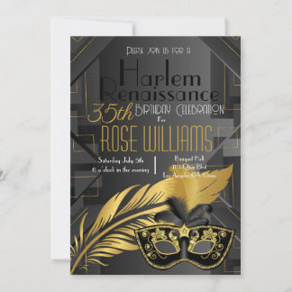 Inbjudan till Harlem Renaissance på födelsedagen
